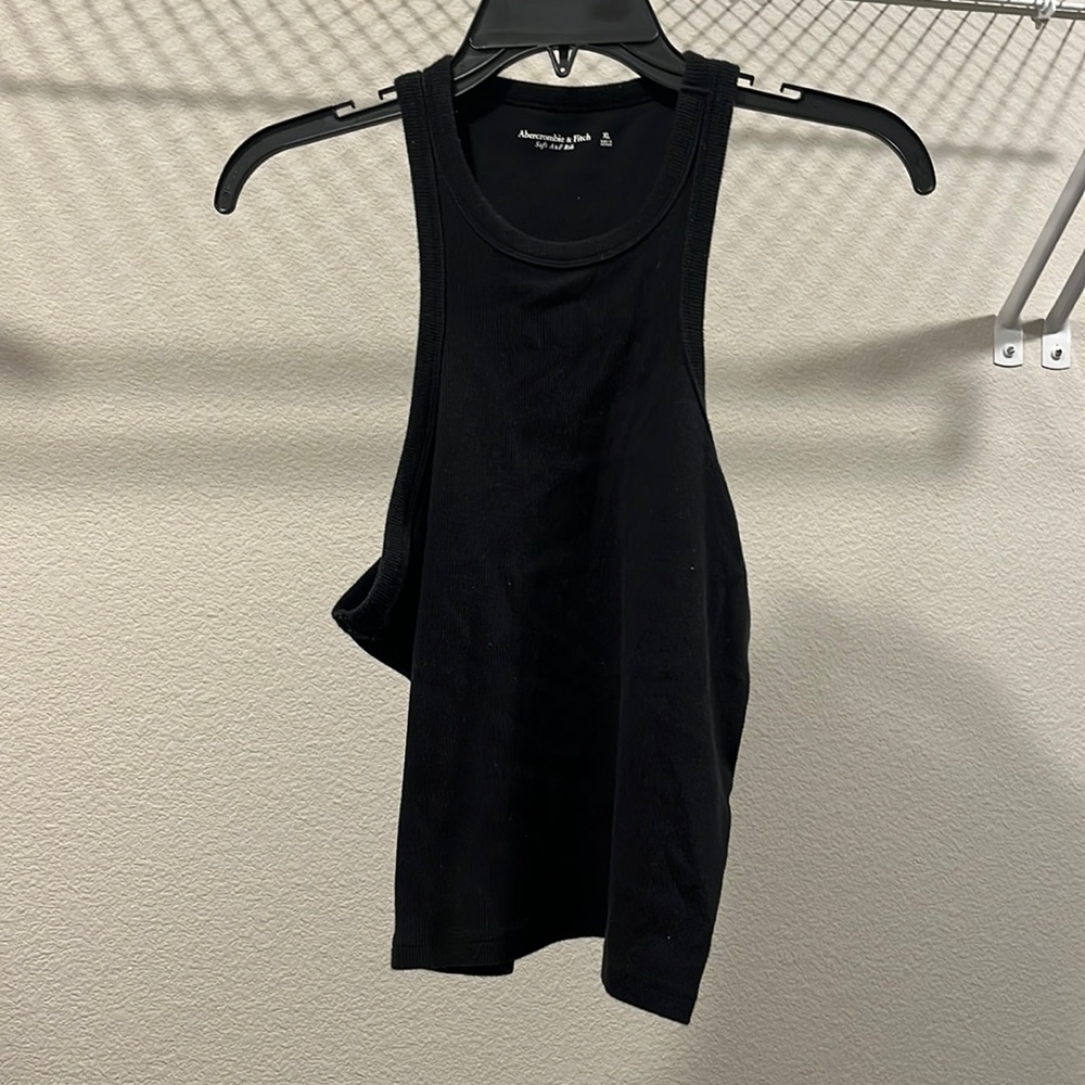 Abercrombie soft rib black halter tank top